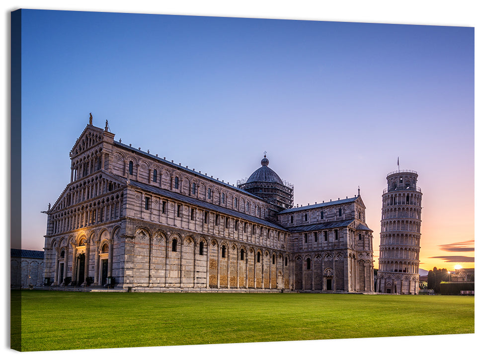 Leaning Tower of Pisa at Dusk Wall Art, canvas print, landscape