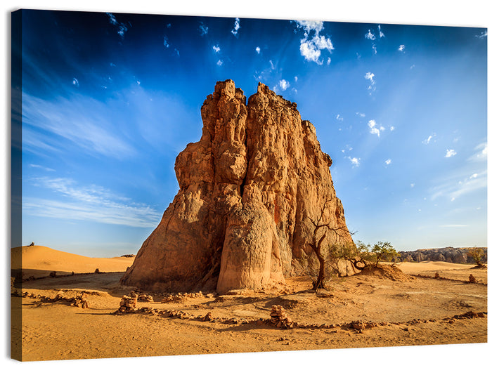 Algerian Desert Rock Carvings Wall Art as a canvas print