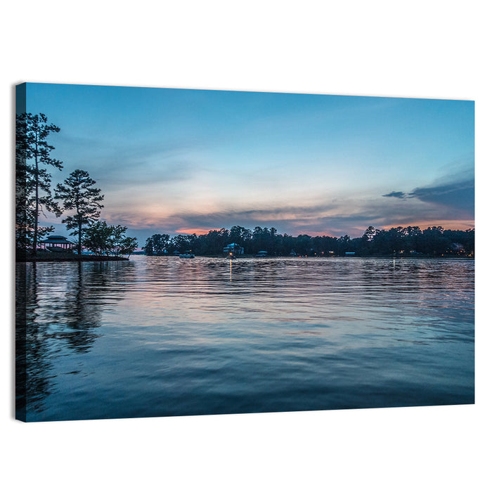 Lake Wateree Twilight Reflection Wall Art as a canvas print