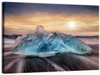 Diamond Beach Iceberg at Sunset Wall Art