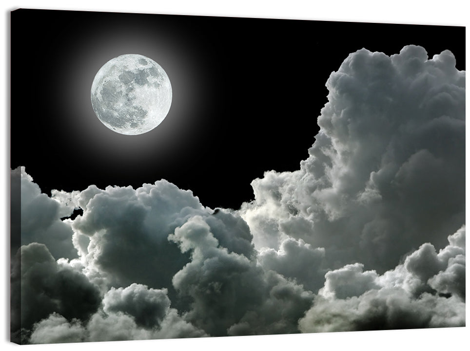 Cloudy Moon Light Wall Art