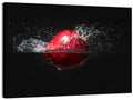 Red Apple Water Splash Wall Art