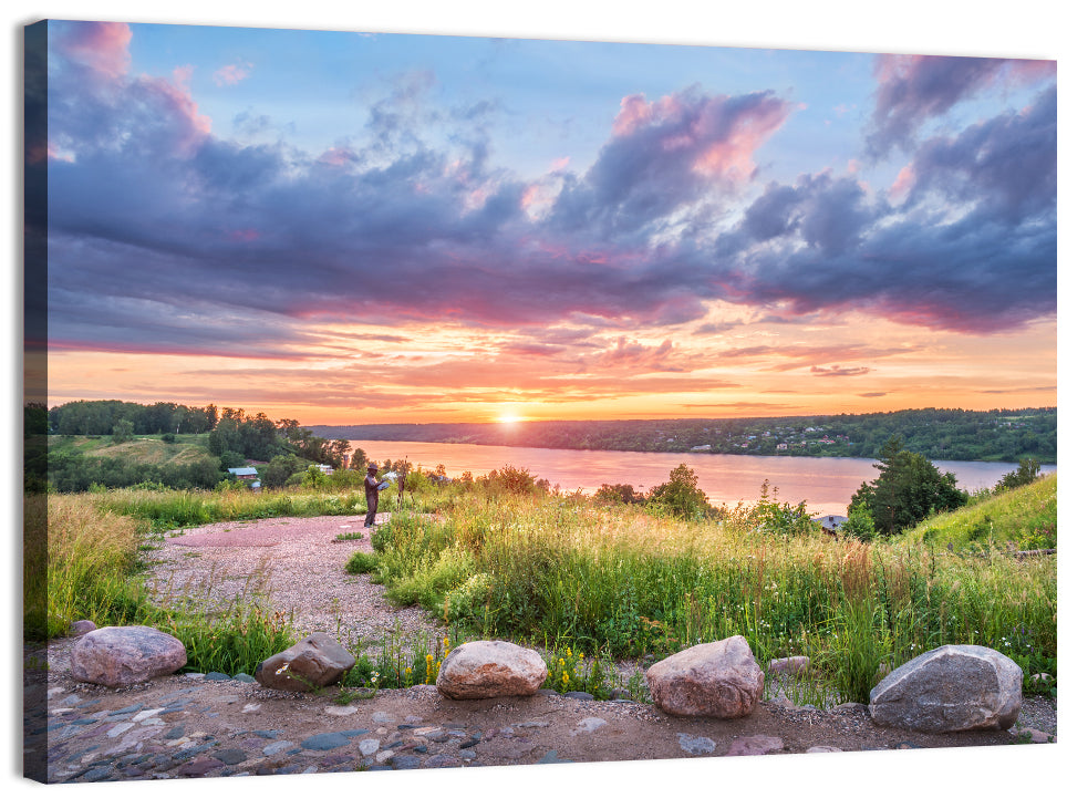 Mount Levitan Sunset Wall Art, canvas print, landscape