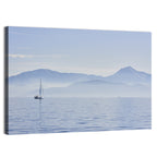 Sailboat and Misty Mountains Wall Art