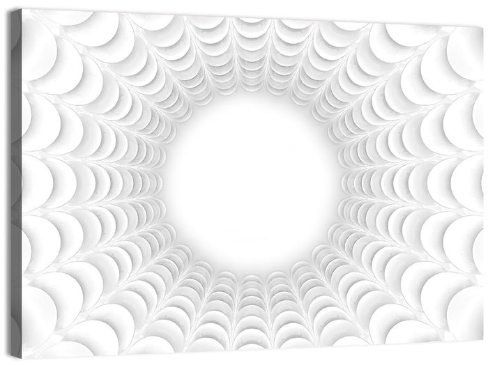 White Bubble Sphere Tunnel Wall Art as a canvas print