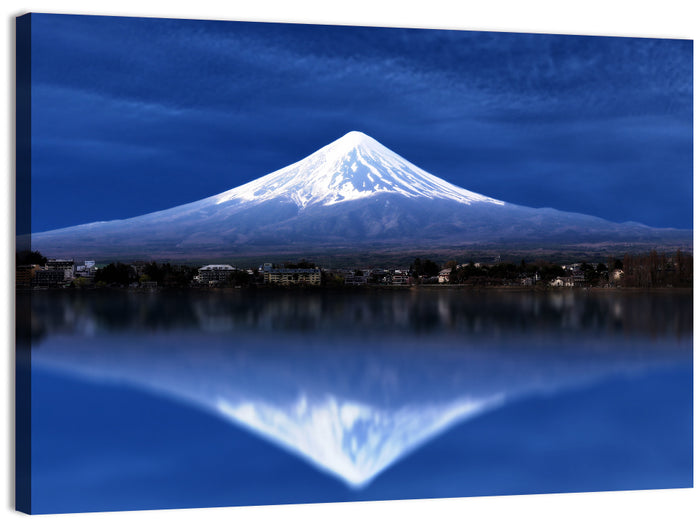Mount Fuji Reflected on Lake Kawaguchiko Wall Art as a canvas print