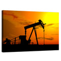Pumpjack Sunset Silhouette Wall Art