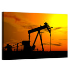 Pumpjack Sunset Silhouette Wall Art