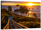 Bandon Beach Sunset Staircase Wall Art