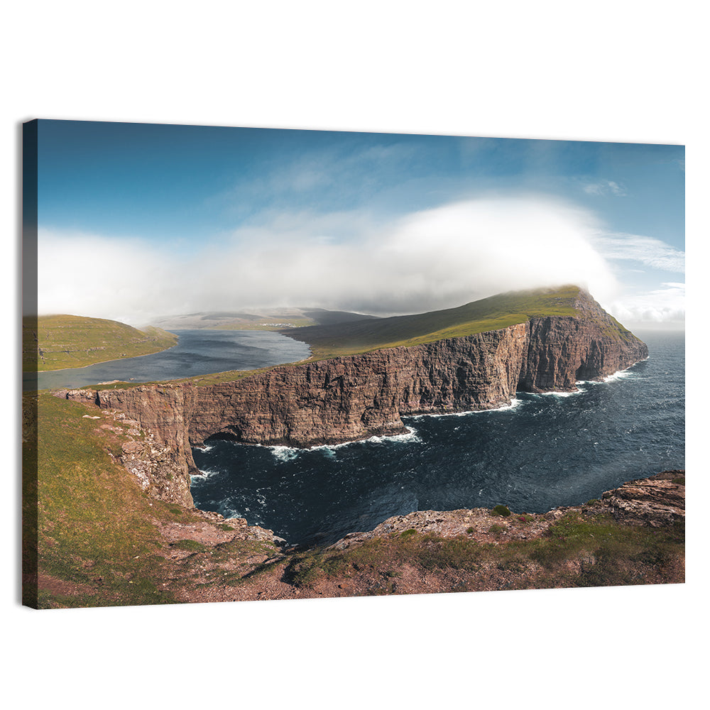 Traelanipa Cliffs, Sørvágsvatn Wall Art, canvas print, landscape