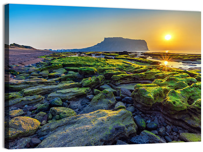 Seongsan Ilchulbong Sunrise Wall Art as a canvas print
