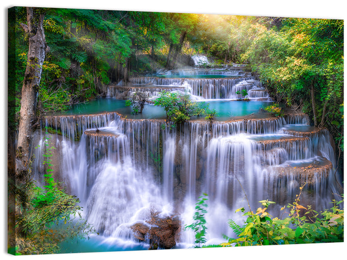 Huai Mae Kamin Waterfall Wall Art as a canvas print