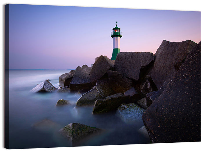 Sassnitz Lighthouse Wall Art as a canvas print