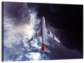 Red-tailed Airplane in Storm Wall Art