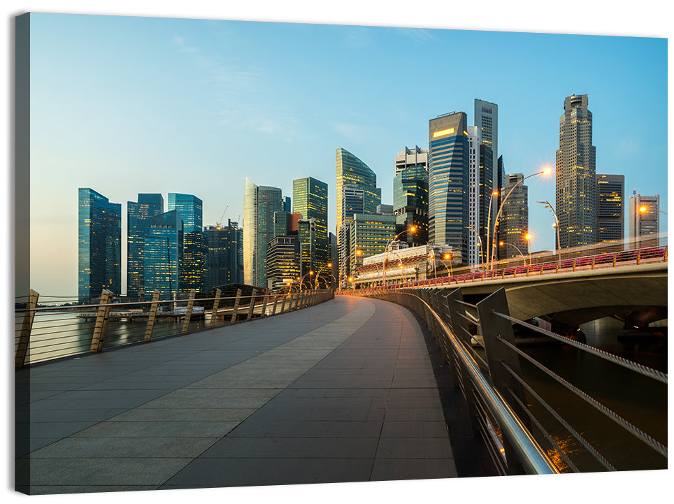 Singapore Business District Skyline Wall Art