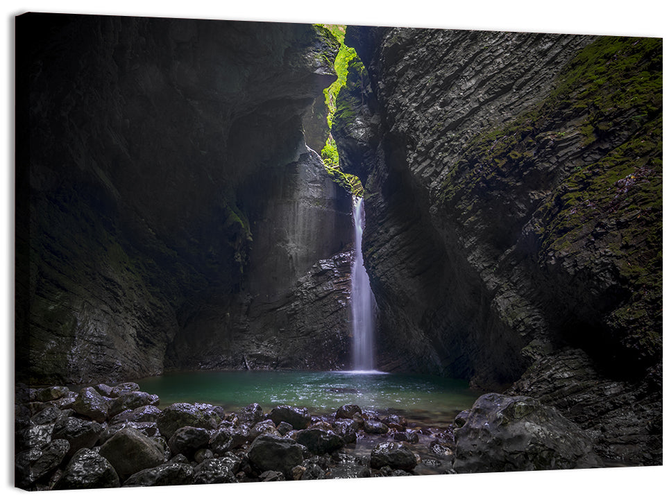 Kozjak Waterfall Wall Art, canvas print, landscape