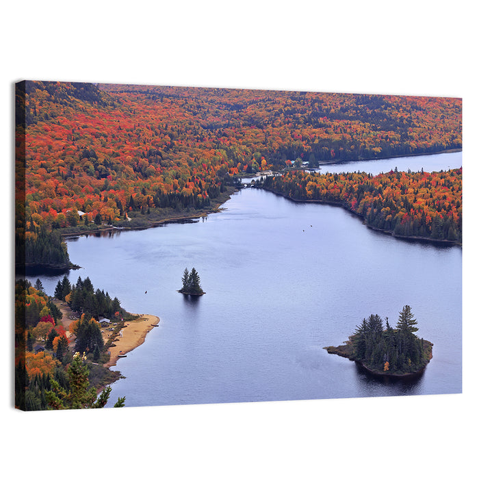 Lake Monroe Aerial with Islands Wall Art as a canvas print