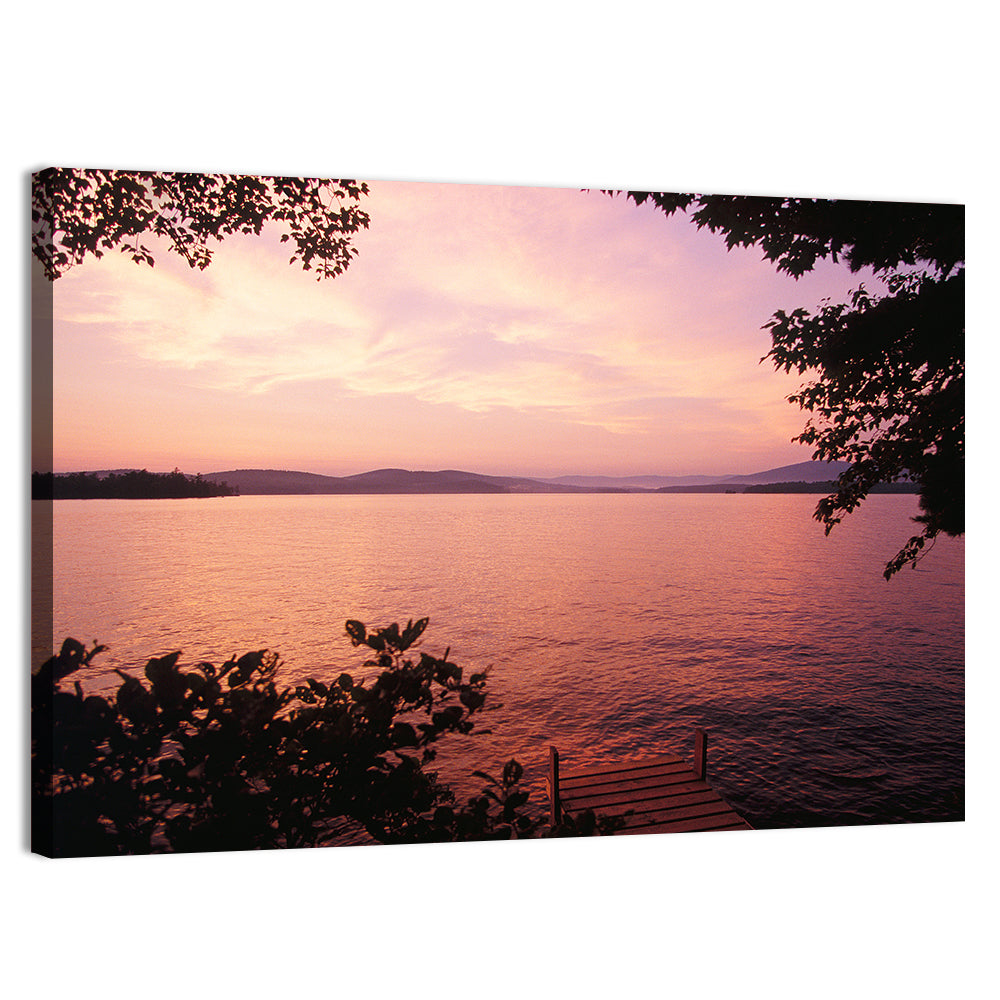 Lake Winnipesaukee Sunset Wall Art, canvas print, landscape