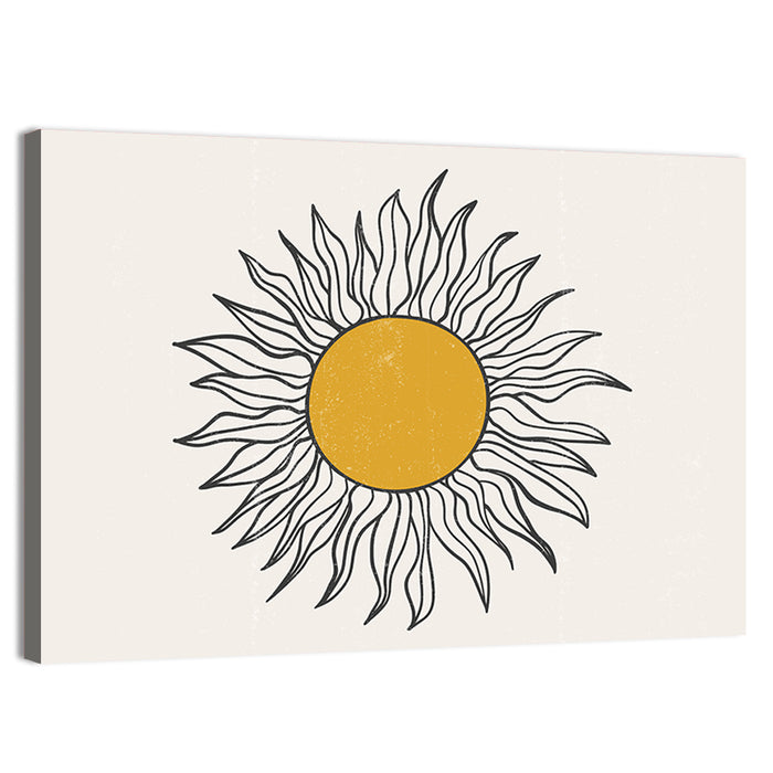 Textured Boho Sun Wall Art as a canvas print