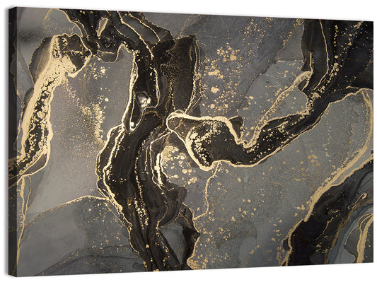 Luxury Black Gold Abstract Wall Art