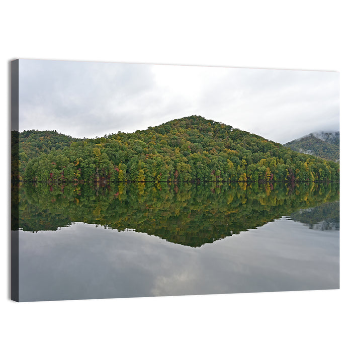 Calm Reflection at Lake Santeetlah Wall Art as a canvas print