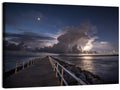 Storm Clouds Over Pier Wall Art