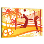 Beach Volleyball Silhouette Wall Art