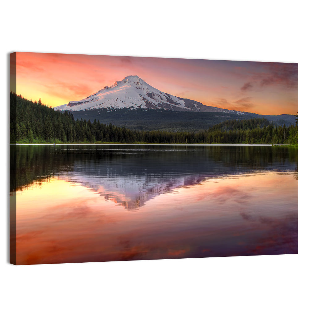 Mount Hood Reflected at Trillium Lake Wall Art, canvas print, landscape