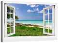 Gazebo on Pier Over Turquoise Ocean Wall Art