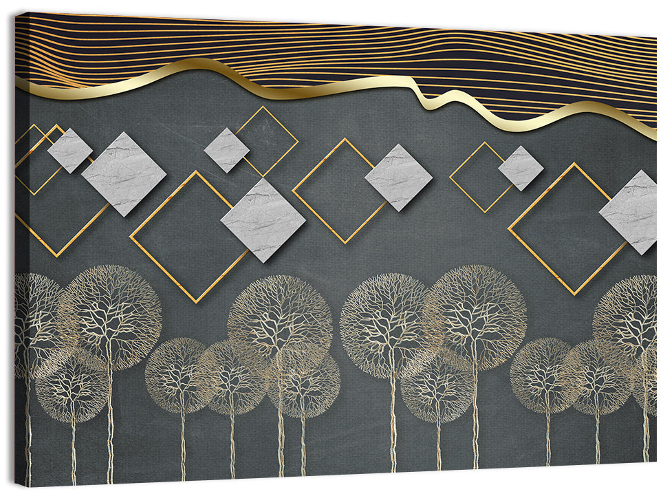 Gray and Gold Dandelion Wall Art