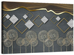 Gray and Gold Dandelion Wall Art