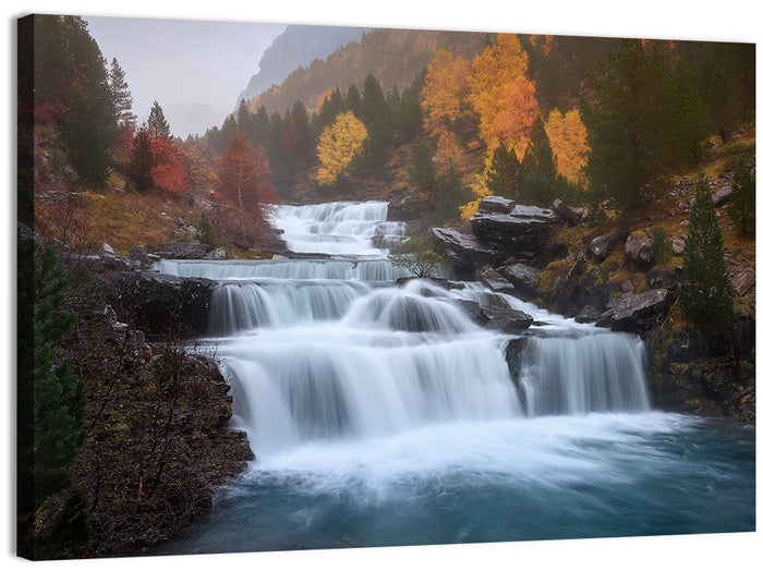 Huesca Cascading Waterfalls Wall Art as a canvas print