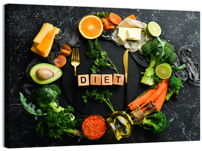 Balanced Diet Concept Wall Art as a canvas print