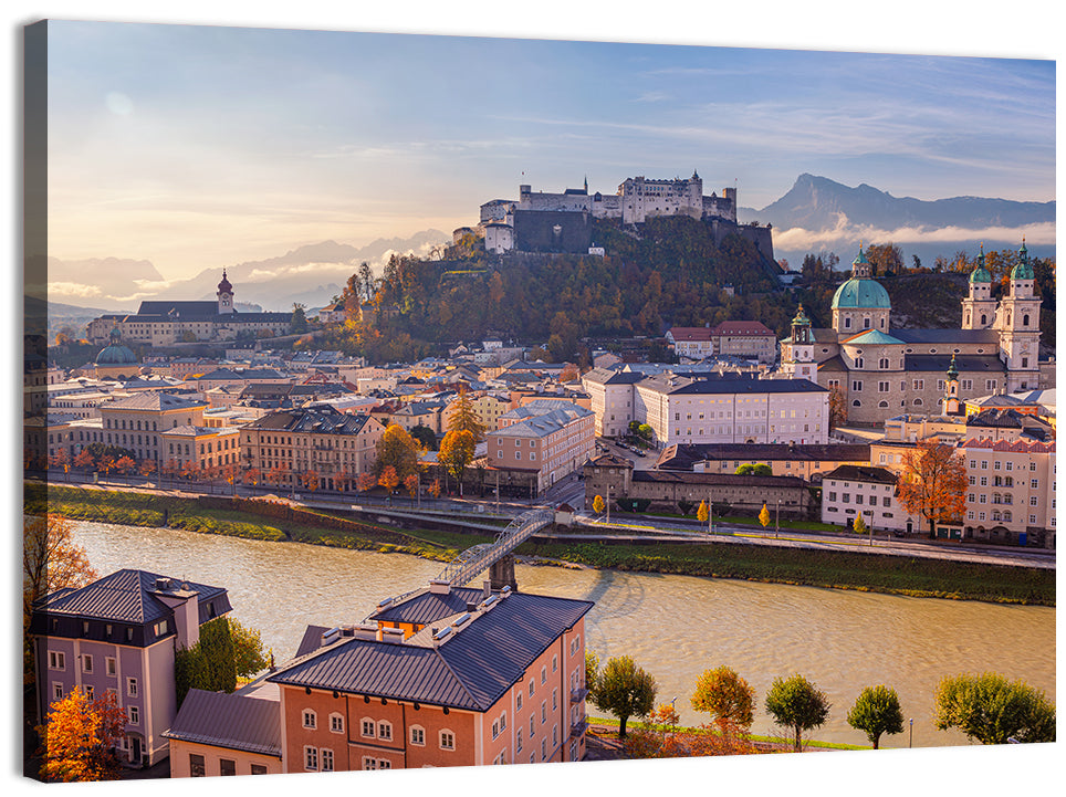 Salzburg Skyline at Golden Hour Wall Art