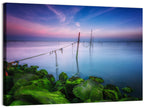 Mossy Coastal Rocks at Dusk Wall Art