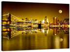Brooklyn Bridge Moonlit Reflection Wall Art