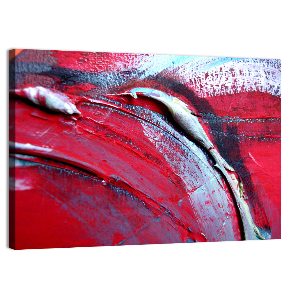 Crimson Impasto Motion Wall Art, canvas print, landscape