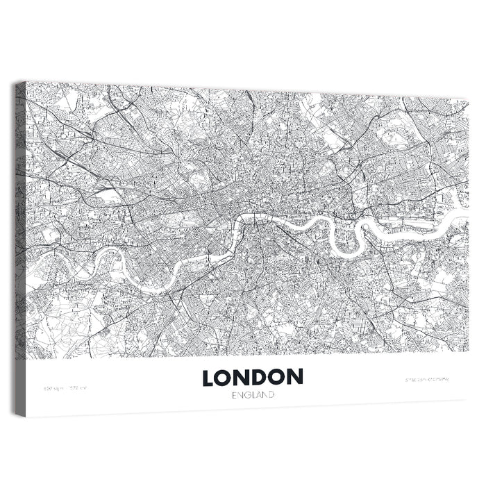 London River Map Wall Art as a canvas print