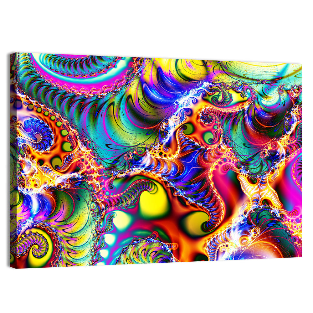Chromatic Fractal Swirls Wall Art