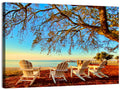 Mobile Bay Adirondack Chairs at Sunrise Wall Art