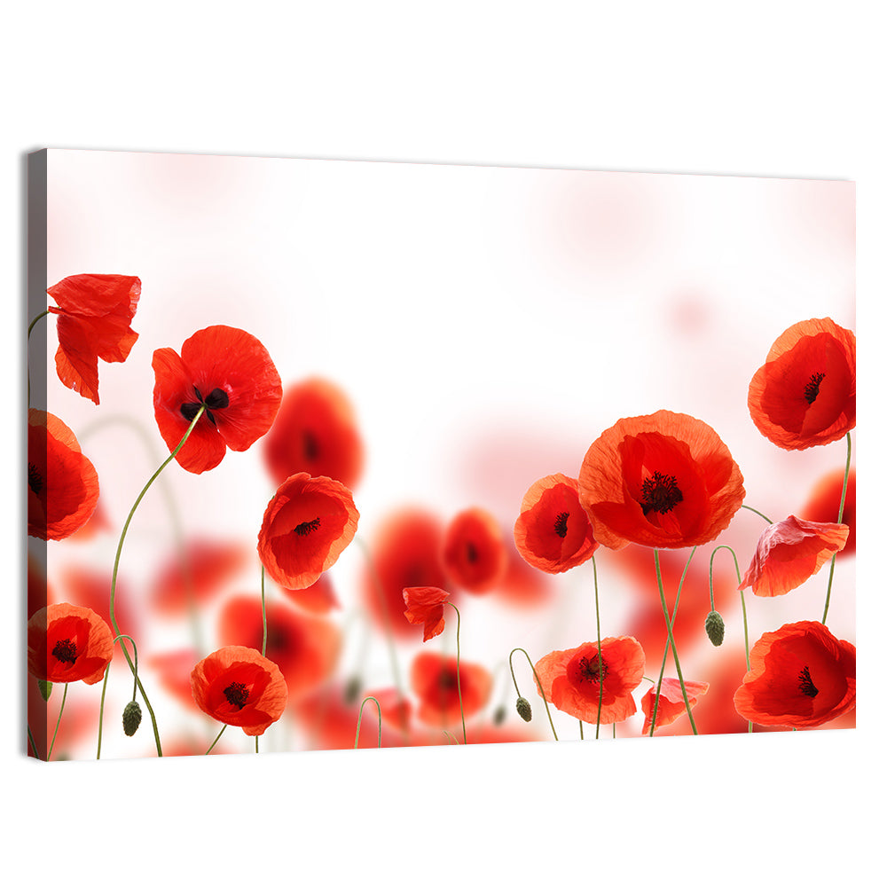Red Poppy Field Wall Art, canvas print, landscape