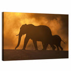 African Elephant Silhouette at Dusk Wall Art