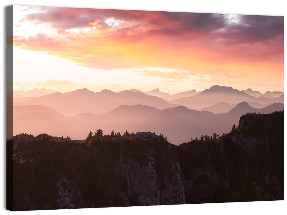Vancouver Mountains at Sunset Wall Art