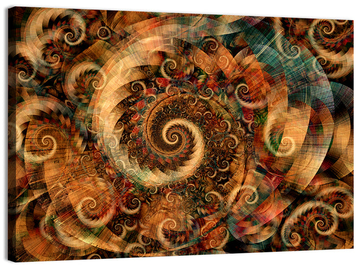 Golden Spiral Fractal Wall Art as a canvas print