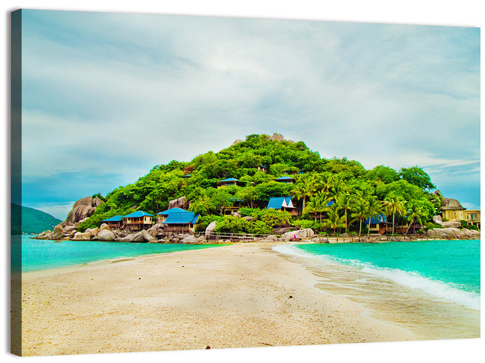 Koh Nang Yuan Sandbar Island Beach Wall Art as a canvas print