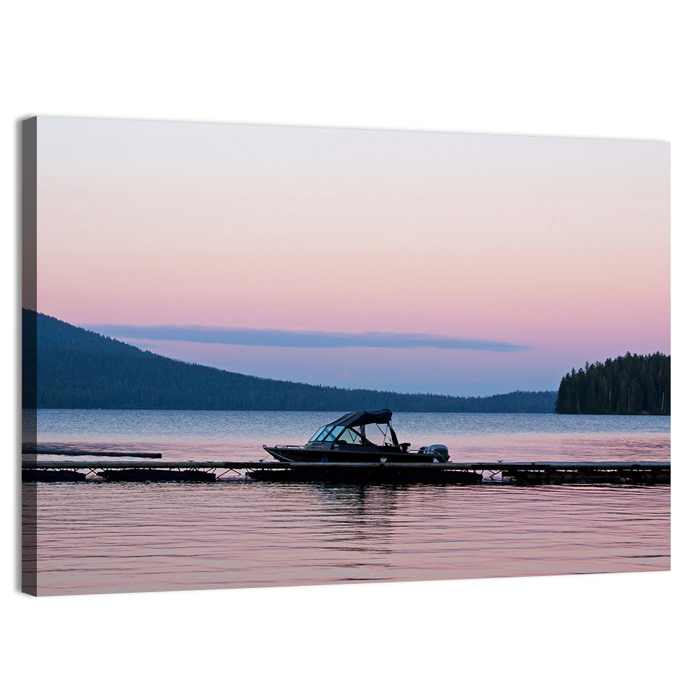 Odell Lake Dock at Twilight Wall Art, canvas print, landscape