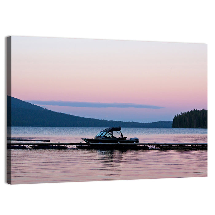 Odell Lake Dock at Twilight Wall Art as a canvas print
