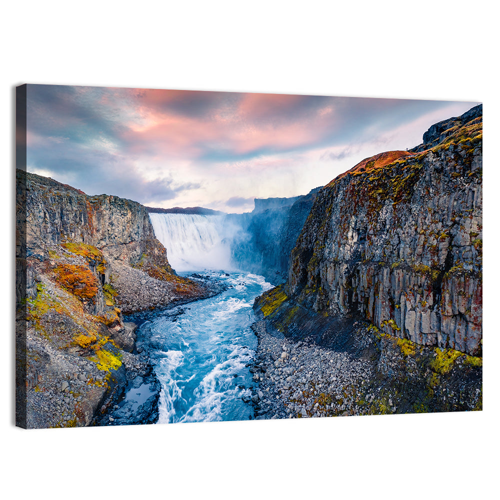Dettifoss Waterfall Wall Art, canvas print, landscape