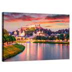 Hohensalzburg Fortress at Sunset Wall Art