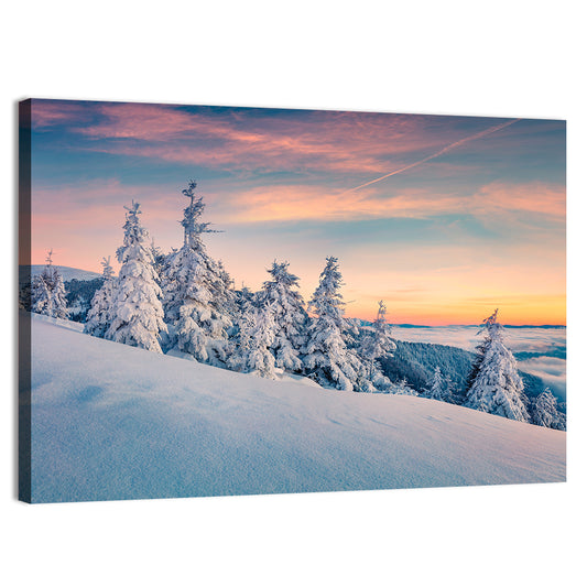 Snowy Carpathian Sunset Wall Art